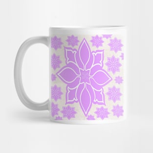 Purple and White Flower Medallion Mug